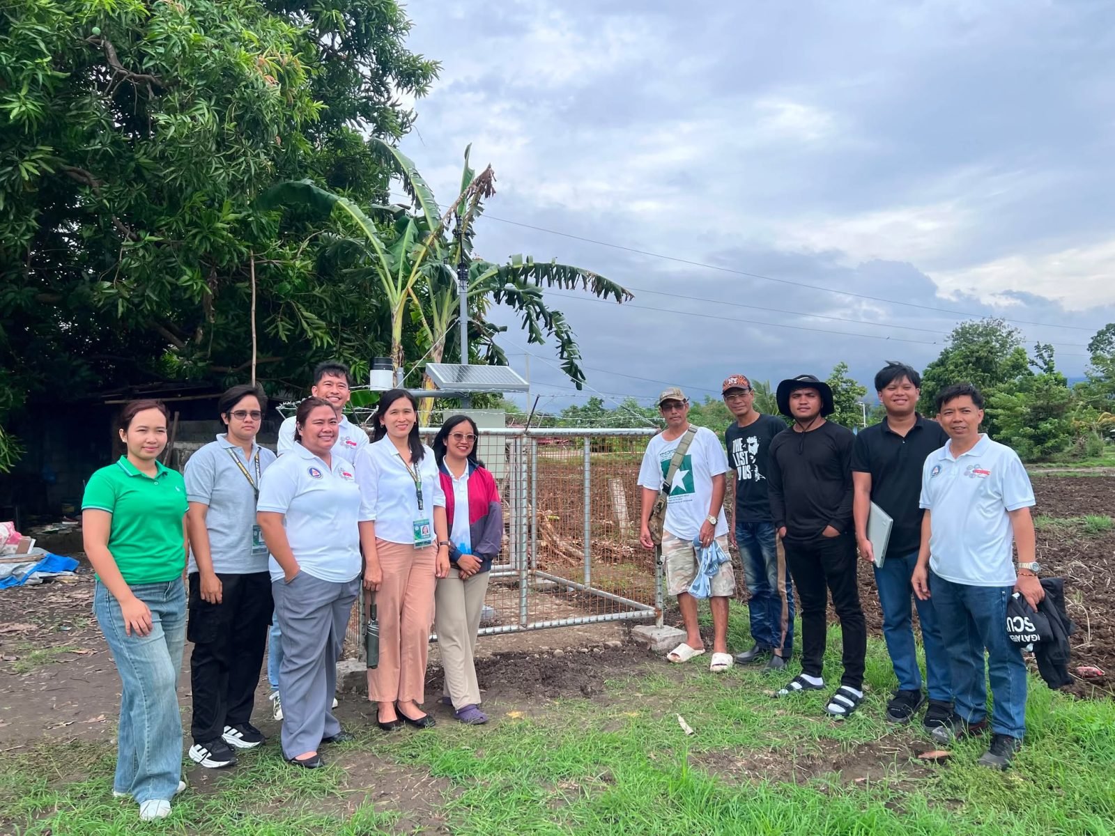 Metronix team and Bureau of Soils and Water Management staff at the automated monitoring station handover in Mangatarem, Pangasinan, Philippines