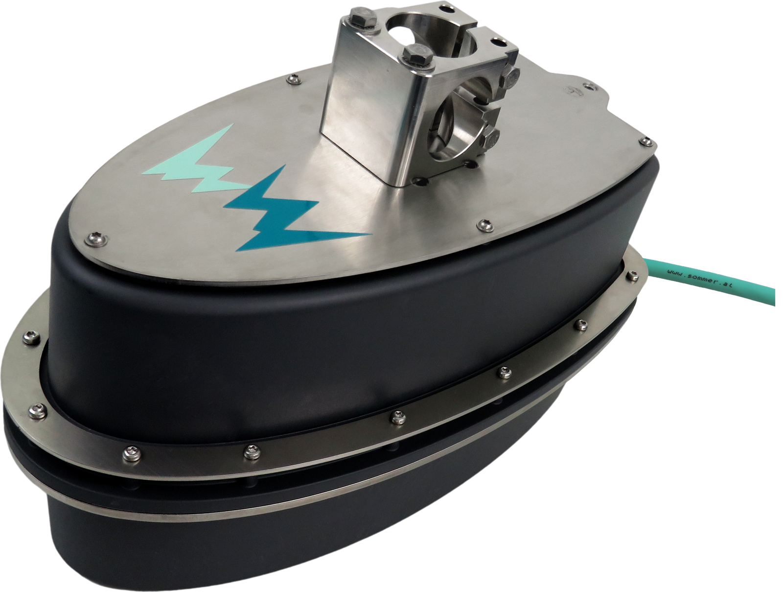 The SQ-R+ is not in contact with the water and can therefore be operated without being affected by debris and entrained solids.
